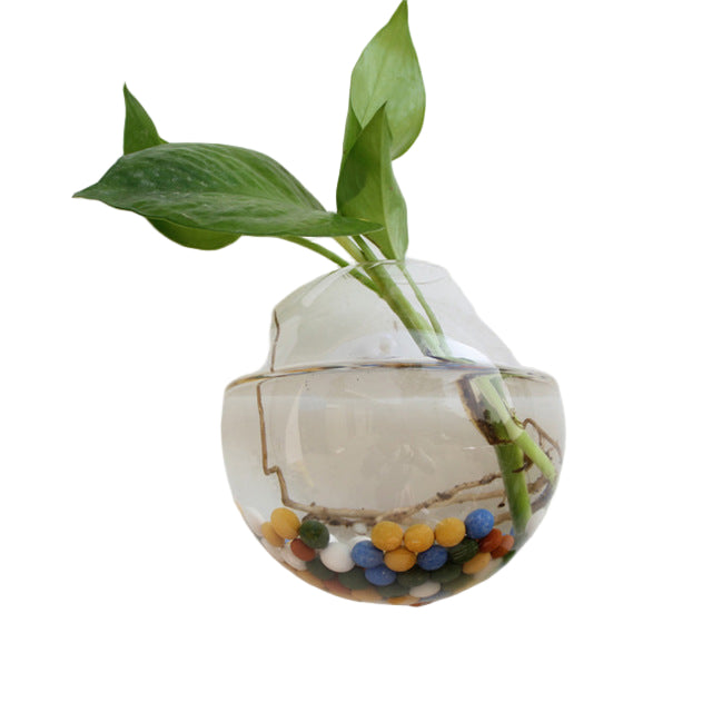 Fashion Wall Hanging Glass Flower Vase Terrarium Wall Fish Tank Aquarium Container Flower Planter Pots Home Garden Decoration-1