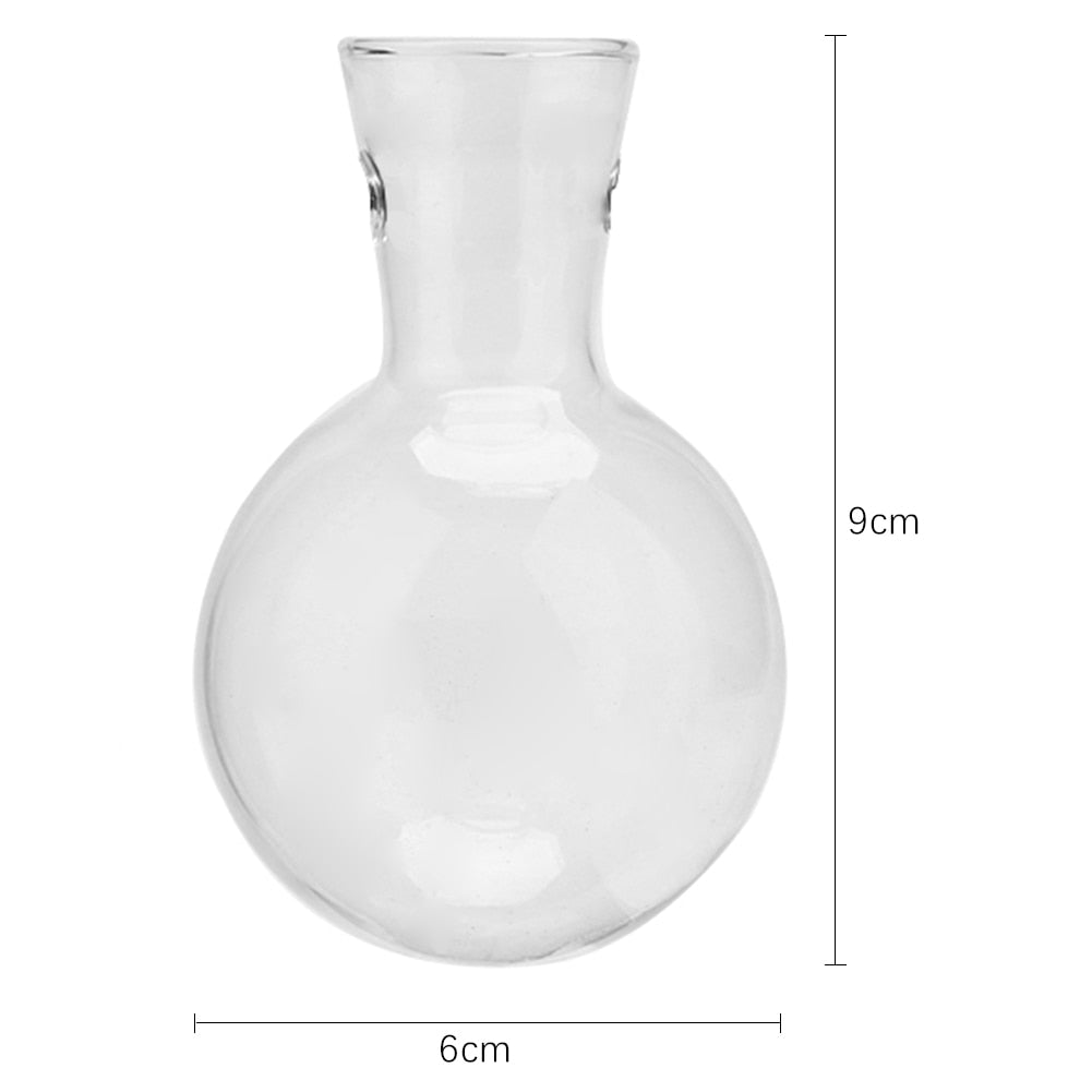 Glass and Wood Vase Planter Terrarium Table Desktop Hydroponics Plant Bonsai Flower Pot Hanging Pots with Wooden Tray Home Decor-3