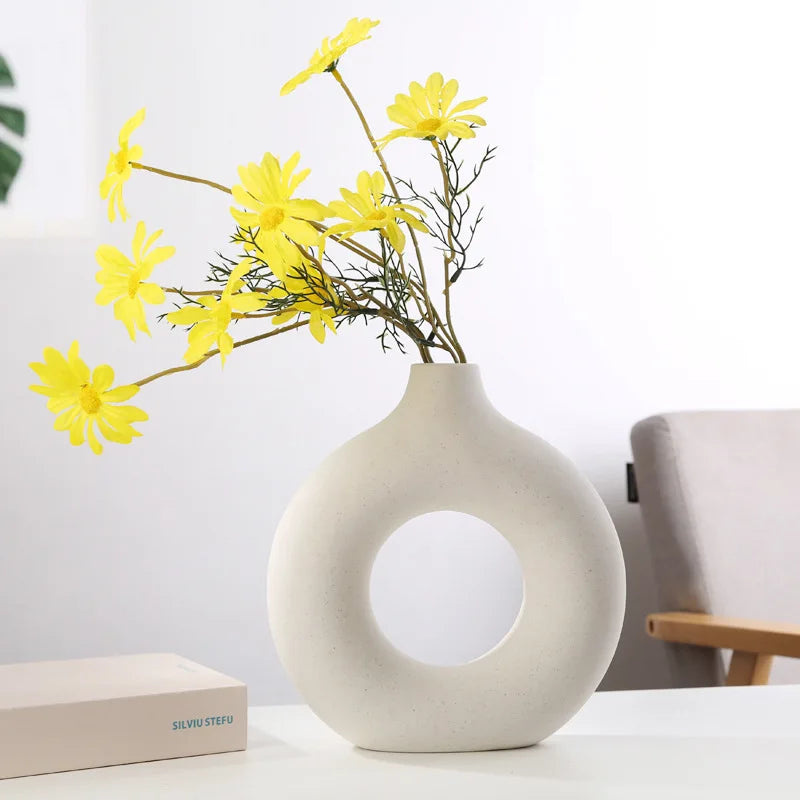 Round Ceramic Vase for Home Decor-1